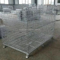 Cesta de almacenamiento de alambre plegable galvanizado